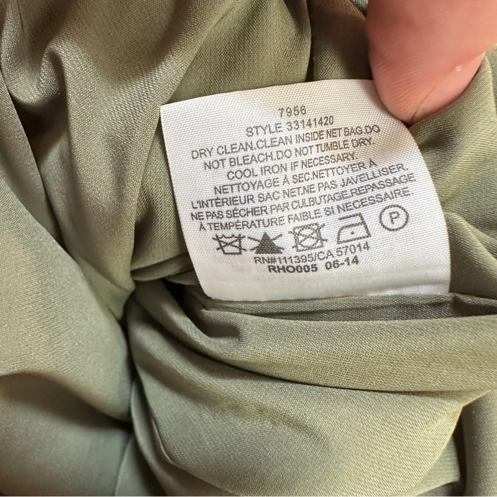 Tory Burch Mariana Satin Jacquard Green Sheath Dress Women’s Sz 2‎